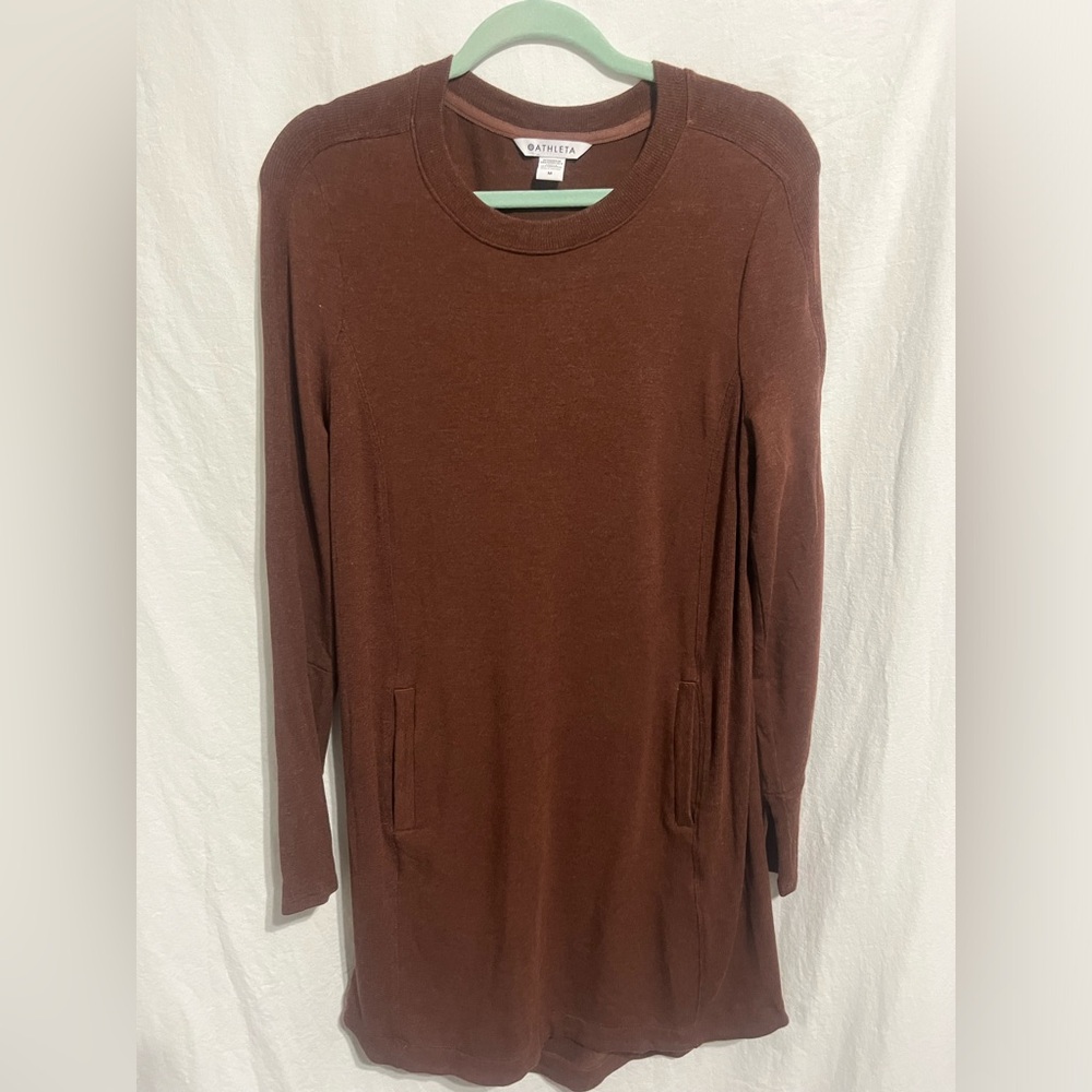 Brown Athleta Balance Dress - Size Medium - Sweater Style Dress